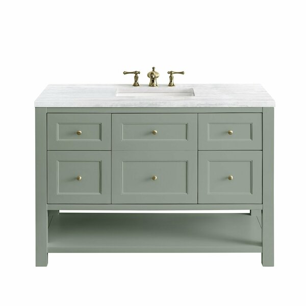 James Martin Vanities Breckenridge 48in Single Vanity, Smokey Celadon w/ 3 CM Arctic Fall Top 330-V48-SC-3AF